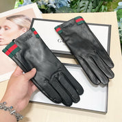 Fashionable GG letter embroidered bow gloves