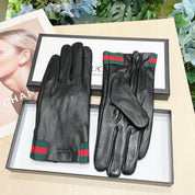 Fashionable GG letter embroidered bow gloves