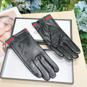 Fashionable GG letter embroidered bow gloves