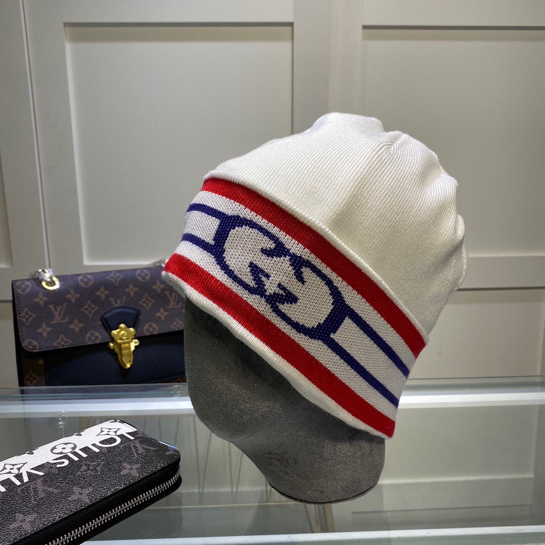 Fashion plush GG knitted hat