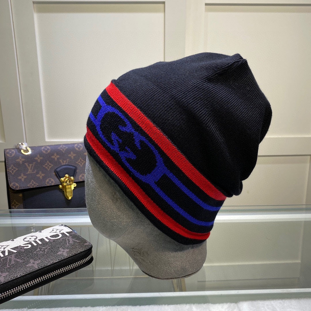 Fashion plush GG knitted hat