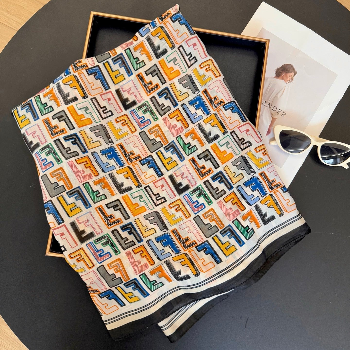Classic FF letter pattern scarf