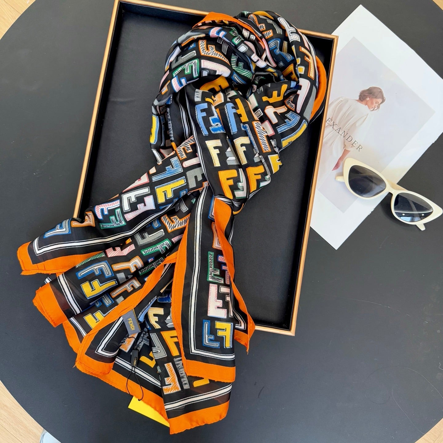Classic FF letter pattern scarf
