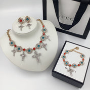 Fashion GG Earrings Necklace Bracelet All in One