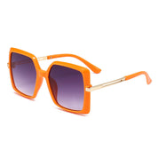 Trendige Sonnenbrille mit übergroßem Rahmen und quadratischem Metallausschnitt in 8 Farben