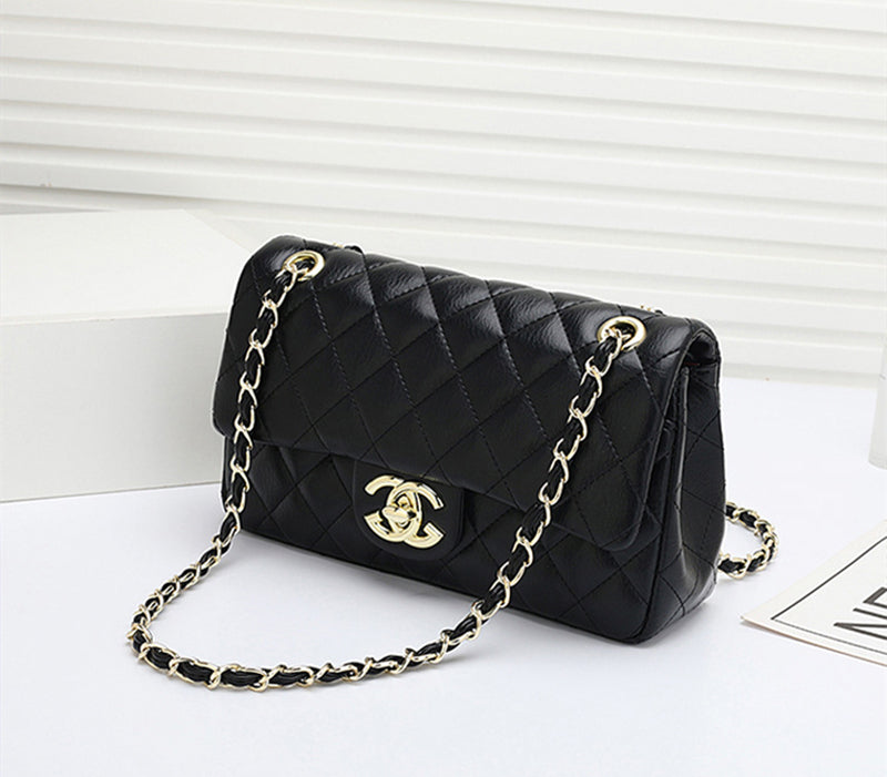 Mode Leder Ringer Lock Catch Single Shoulder Crossbody Bag Handtasche