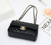 Mode Leder Ringer Lock Catch Single Shoulder Crossbody Bag Handtasche