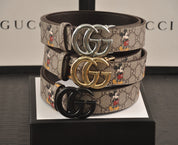 3-color luxury double G Mickey Mouse print belt