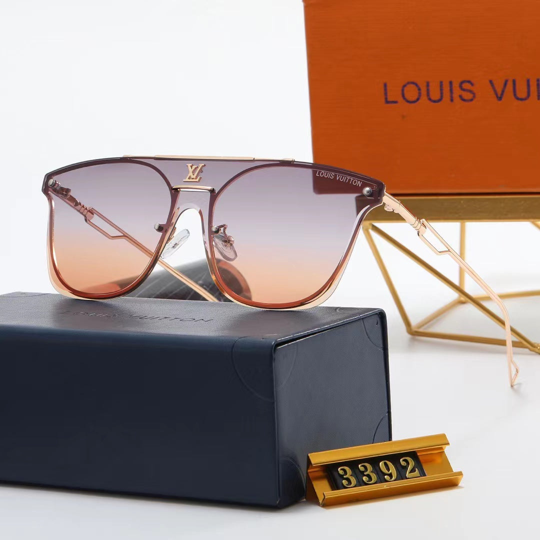 5-color fashionable four-leaf clover letter temple sunglasses