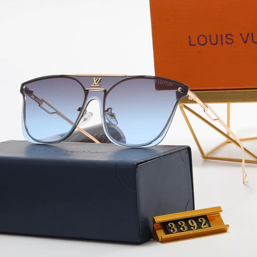 5-color fashionable four-leaf clover letter temple sunglasses