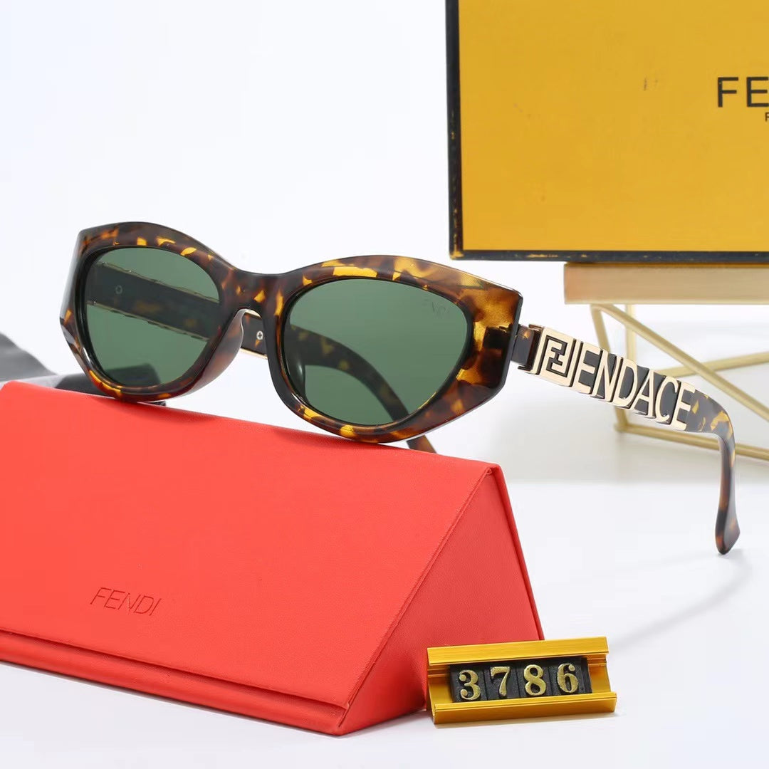 5-color fashionable FF letter temple polarized sunglasses