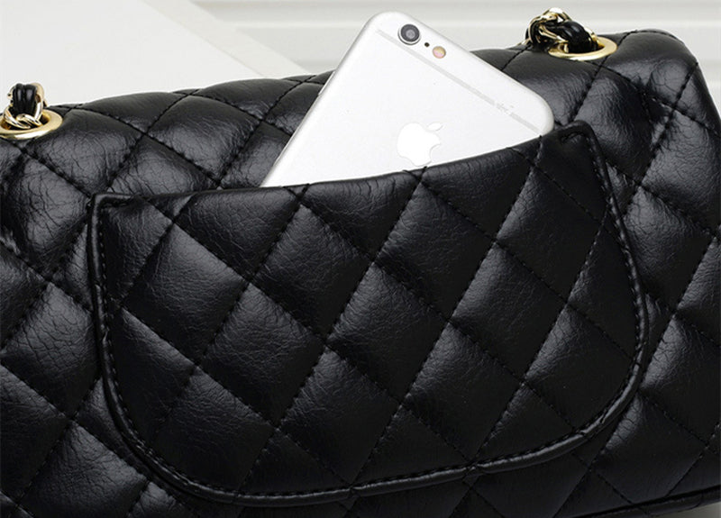 Mode Leder Ringer Lock Catch Single Shoulder Crossbody Bag Handtasche