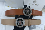 4 Colors Trendy Round Buckle Leather Belt