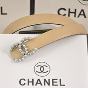 6-farbiger Luxus-Gürtel mit Doppel-C-Perlen und Strass