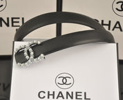 6-farbiger Luxus-Gürtel mit Doppel-C-Perlen und Strass