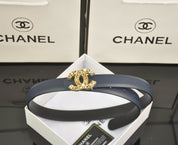 6-color luxurious double C hollow-out LOGO pearl belt