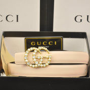 6 Farben Mode Doppel C Perle Strass Gürtel
