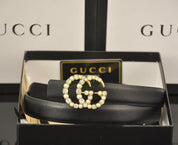 6 Farben Mode Doppel C Perle Strass Gürtel