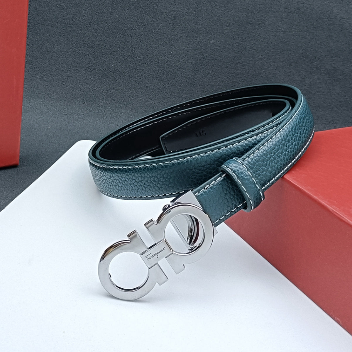 8-color luxury CD multi-color pebbled pattern belt