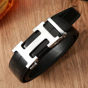 3 Colors Classic Alphabet Buckle Ladies Leather Belt